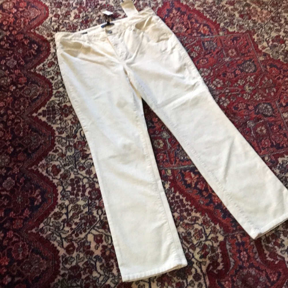 Talbots straight leg ivory corduroy pants